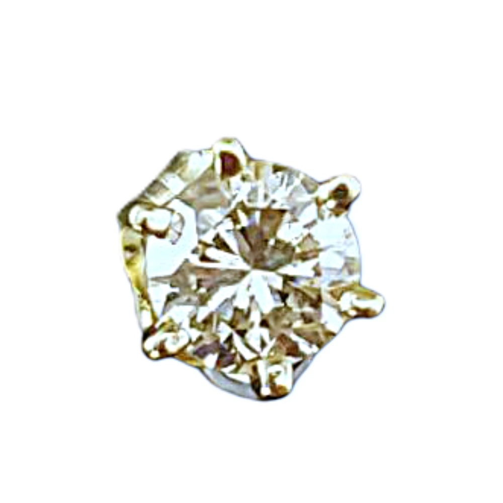 14 Karat Yellow Gold Single Diamond Stud Earring #21576